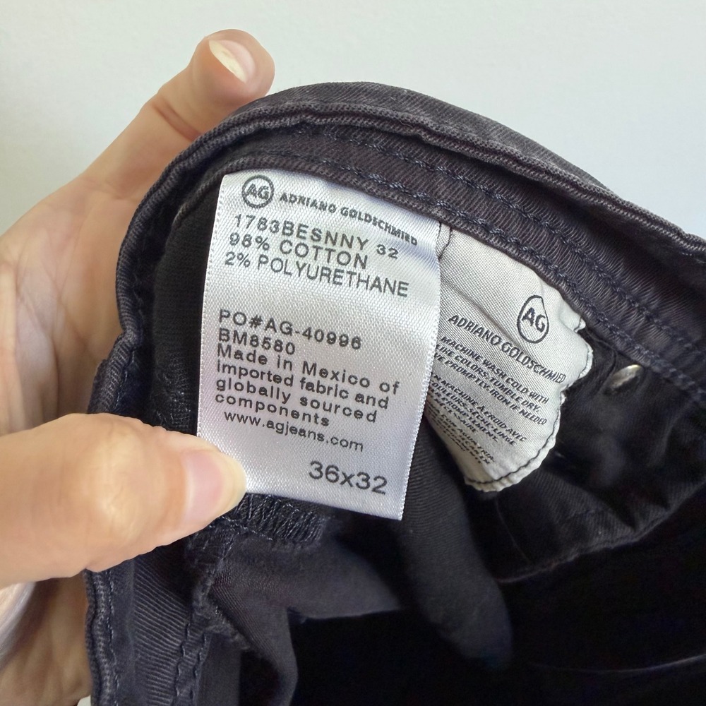 AG Adriano Goldschmied The Tellis Modern Slim Leg Pants Black 36x32 1783BESNNY - Picture 4 of 4